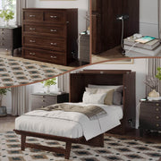 AFI Furnishings Murphy Cabinet Bed Northfield Murphy Cabinet Bed Chest with 6" Gel Memory Foam Mattress, Storage Drawer and Built-in Charger - Available in 6 Colours and 3 Sizes