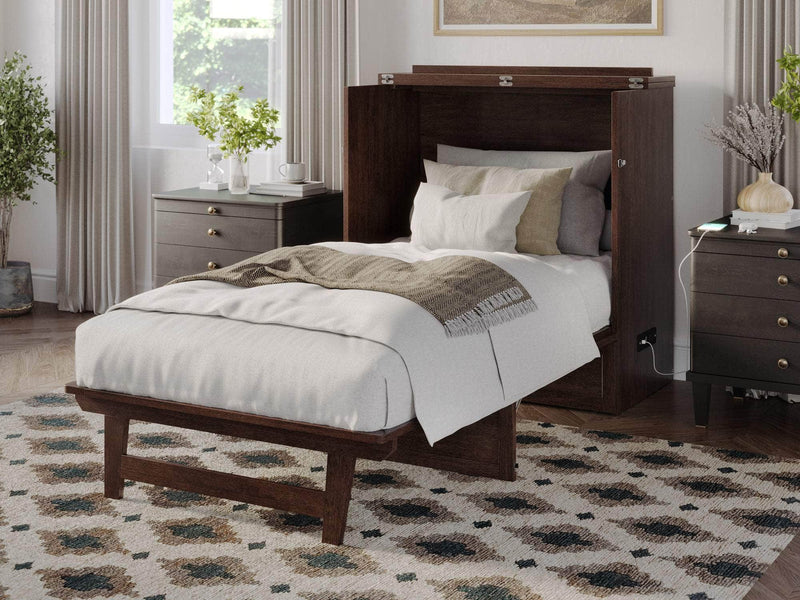 AFI Furnishings Murphy Cabinet Bed Northfield Murphy Cabinet Bed Chest with 6" Gel Memory Foam Mattress, Storage Drawer and Built-in Charger - Available in 6 Colours and 3 Sizes