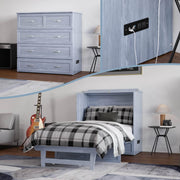 AFI Furnishings Murphy Cabinet Bed Northfield Murphy Cabinet Bed Chest with 6" Gel Memory Foam Mattress, Storage Drawer and Built-in Charger - Available in 6 Colours and 3 Sizes