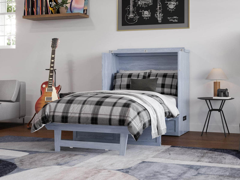 AFI Furnishings Murphy Cabinet Bed Northfield Murphy Cabinet Bed Chest with 6" Gel Memory Foam Mattress, Storage Drawer and Built-in Charger - Available in 6 Colours and 3 Sizes