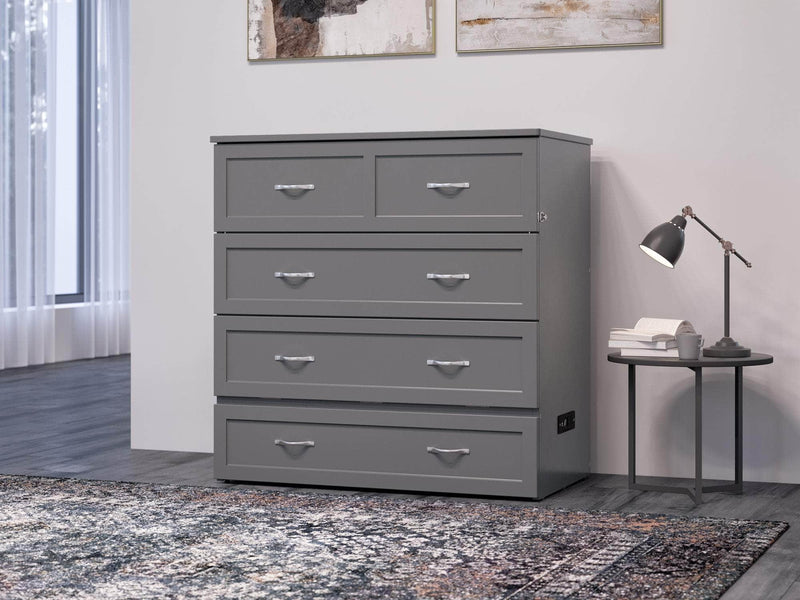 AFI Furnishings Murphy Cabinet Bed Northfield Murphy Cabinet Bed Chest with 6" Gel Memory Foam Mattress, Storage Drawer and Built-in Charger - Available in 6 Colours and 3 Sizes
