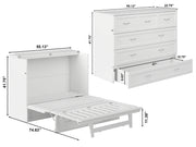 AFI Furnishings Murphy Cabinet Bed Northfield Murphy Cabinet Bed Chest with 6" Gel Memory Foam Mattress, Storage Drawer and Built-in Charger - Available in 6 Colours and 3 Sizes