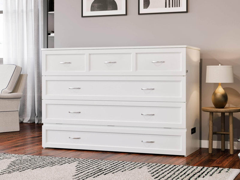 AFI Furnishings Murphy Cabinet Bed Northfield Murphy Cabinet Bed Chest with 6" Gel Memory Foam Mattress, Storage Drawer and Built-in Charger - Available in 6 Colours and 3 Sizes