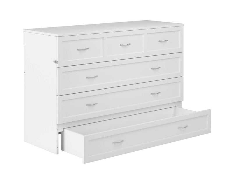 AFI Furnishings Murphy Cabinet Bed Northfield Murphy Cabinet Bed Chest with 6" Gel Memory Foam Mattress, Storage Drawer and Built-in Charger - Available in 6 Colours and 3 Sizes