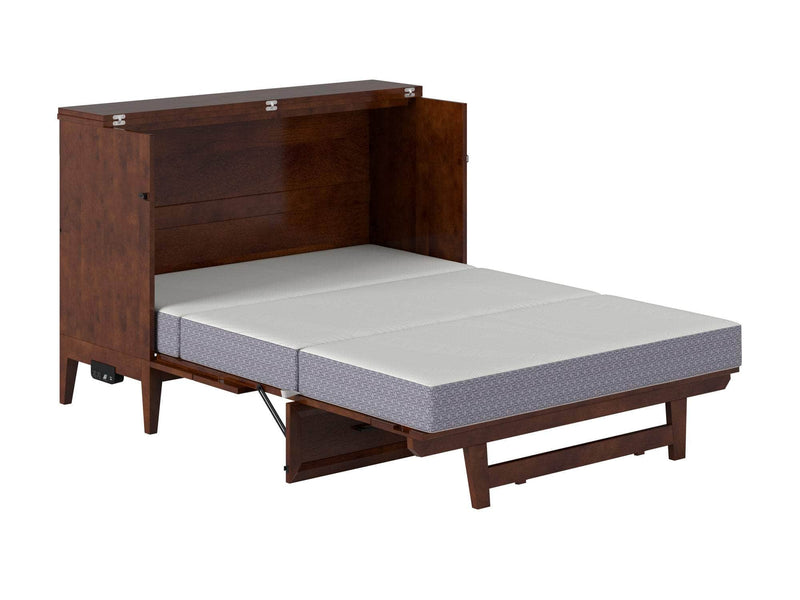 AFI Furnishings Murphy Cabinet Bed Santa Fe Murphy Bed Chest with 6" Gel Memory Foam Mattress and Built-in Charger - Available in 4 Colours and 3 Sizes