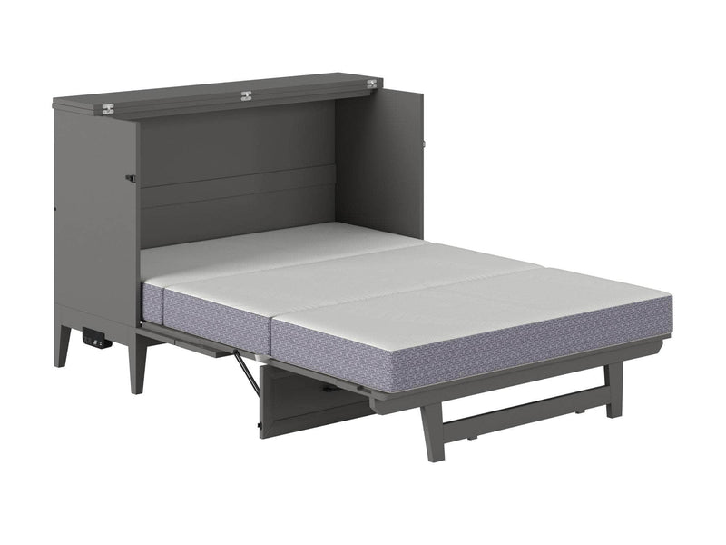AFI Furnishings Murphy Cabinet Bed Santa Fe Murphy Bed Chest with 6" Gel Memory Foam Mattress and Built-in Charger - Available in 4 Colours and 3 Sizes