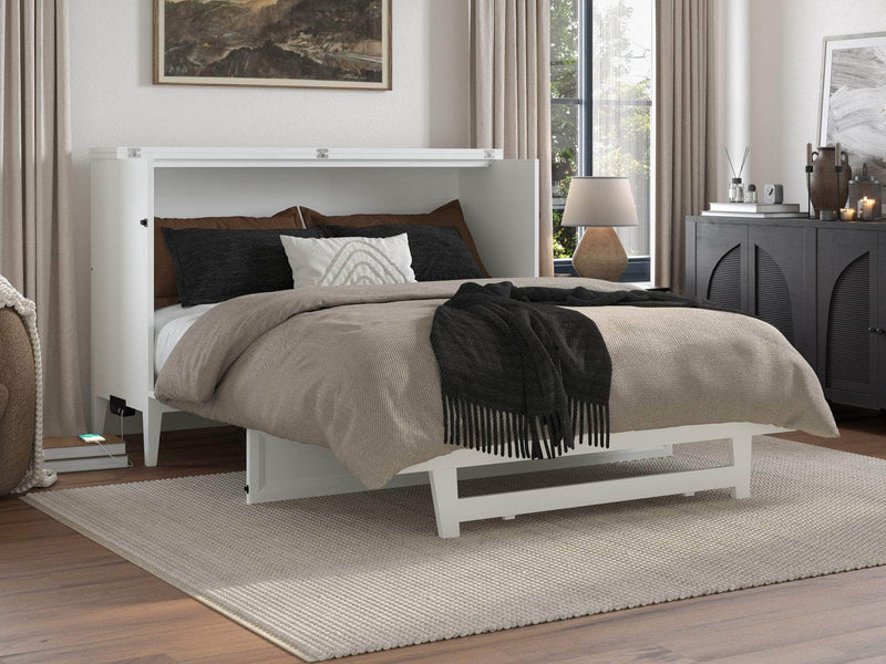 AFI Furnishings Murphy Cabinet Bed Santa Fe Murphy Bed Chest with 6" Gel Memory Foam Mattress and Built-in Charger - Available in 4 Colours and 3 Sizes