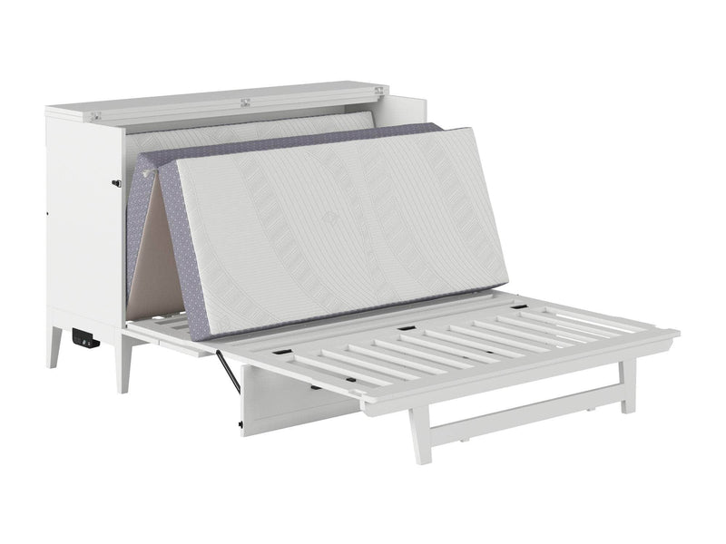 AFI Furnishings Murphy Cabinet Bed Santa Fe Murphy Bed Chest with 6" Gel Memory Foam Mattress and Built-in Charger - Available in 4 Colours and 3 Sizes