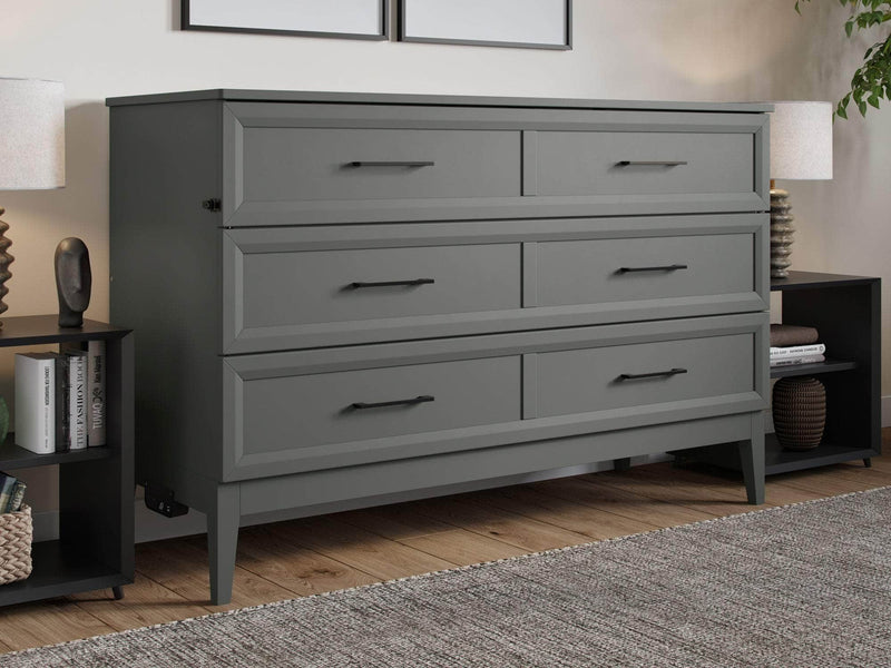 AFI Furnishings Murphy Cabinet Bed Santa Fe Murphy Bed Chest with 6" Gel Memory Foam Mattress and Built-in Charger - Available in 4 Colours and 3 Sizes