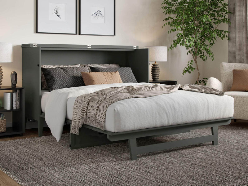 AFI Furnishings Murphy Cabinet Bed Santa Fe Murphy Bed Chest with 6" Gel Memory Foam Mattress and Built-in Charger - Available in 4 Colours and 3 Sizes