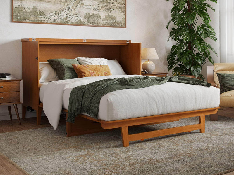 AFI Furnishings Murphy Cabinet Bed Santa Fe Murphy Bed Chest with 6" Gel Memory Foam Mattress and Built-in Charger - Available in 4 Colours and 3 Sizes