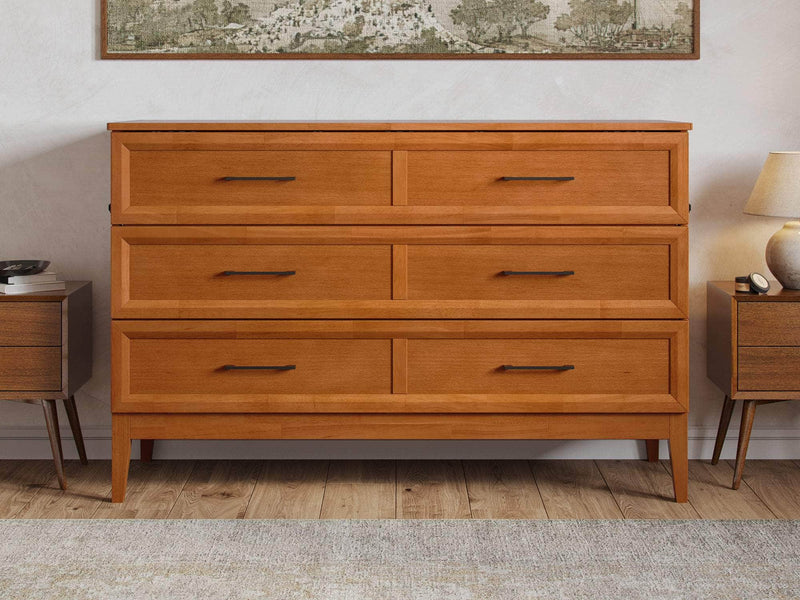 AFI Furnishings Murphy Cabinet Bed Santa Fe Murphy Bed Chest with 6" Gel Memory Foam Mattress and Built-in Charger - Available in 4 Colours and 3 Sizes