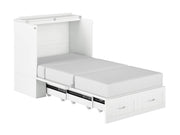 AFI Furnishings Murphy Cabinet Bed Southampton Murphy Cabinet Bed Chest with 6" Gel Memory Foam Mattress, Storage Drawer and Built-in Charger - Available in 3 Colours and 3 Sizes
