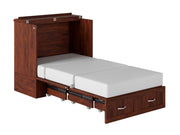 AFI Furnishings Murphy Cabinet Bed Southampton Murphy Cabinet Bed Chest with 6" Gel Memory Foam Mattress, Storage Drawer and Built-in Charger - Available in 3 Colours and 3 Sizes