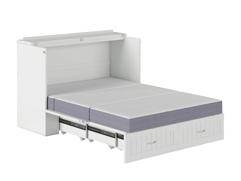 AFI Furnishings Murphy Cabinet Bed Southampton Murphy Cabinet Bed Chest with 6" Gel Memory Foam Mattress, Storage Drawer and Built-in Charger - Available in 3 Colours and 3 Sizes