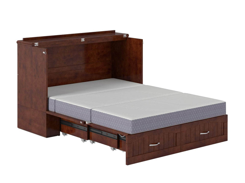 AFI Furnishings Murphy Cabinet Bed Southampton Murphy Cabinet Bed Chest with 6" Gel Memory Foam Mattress, Storage Drawer and Built-in Charger - Available in 3 Colours and 3 Sizes