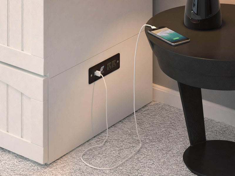 AFI Furnishings Murphy Cabinet Bed Southampton Murphy Cabinet Bed Chest with 6" Gel Memory Foam Mattress, Storage Drawer and Built-in Charger - Available in 3 Colours and 3 Sizes