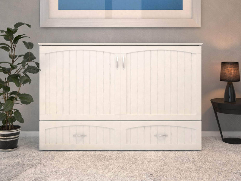 AFI Furnishings Murphy Cabinet Bed Southampton Murphy Cabinet Bed Chest with 6" Gel Memory Foam Mattress, Storage Drawer and Built-in Charger - Available in 3 Colours and 3 Sizes