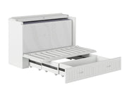 AFI Furnishings Murphy Cabinet Bed Southampton Murphy Cabinet Bed Chest with 6" Gel Memory Foam Mattress, Storage Drawer and Built-in Charger - Available in 3 Colours and 3 Sizes