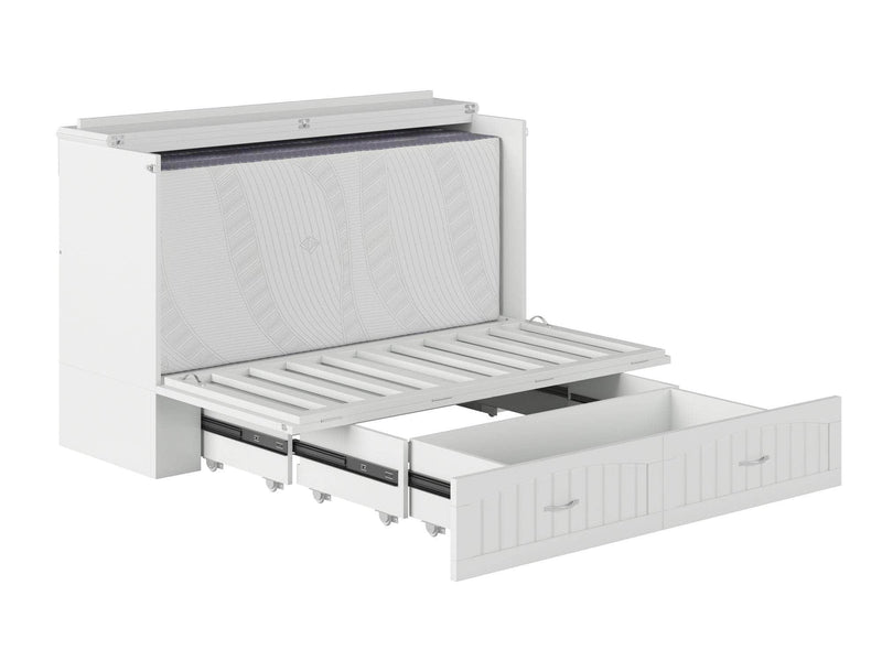 AFI Furnishings Murphy Cabinet Bed Southampton Murphy Cabinet Bed Chest with 6" Gel Memory Foam Mattress, Storage Drawer and Built-in Charger - Available in 3 Colours and 3 Sizes