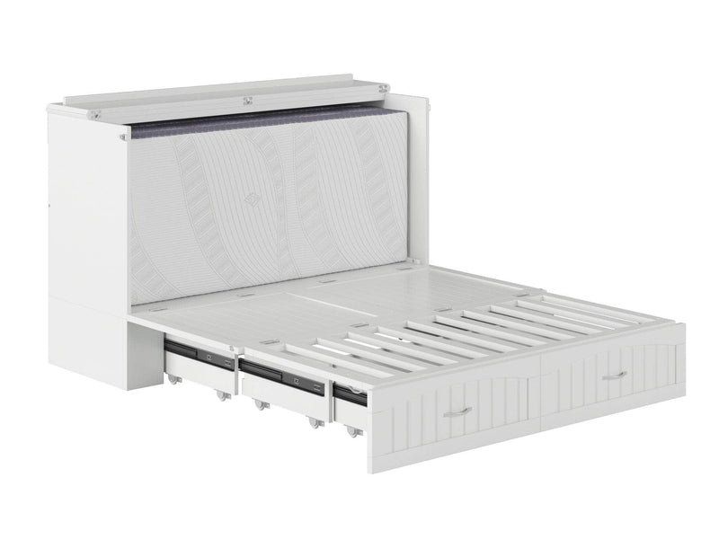 AFI Furnishings Murphy Cabinet Bed Southampton Murphy Cabinet Bed Chest with 6" Gel Memory Foam Mattress, Storage Drawer and Built-in Charger - Available in 3 Colours and 3 Sizes