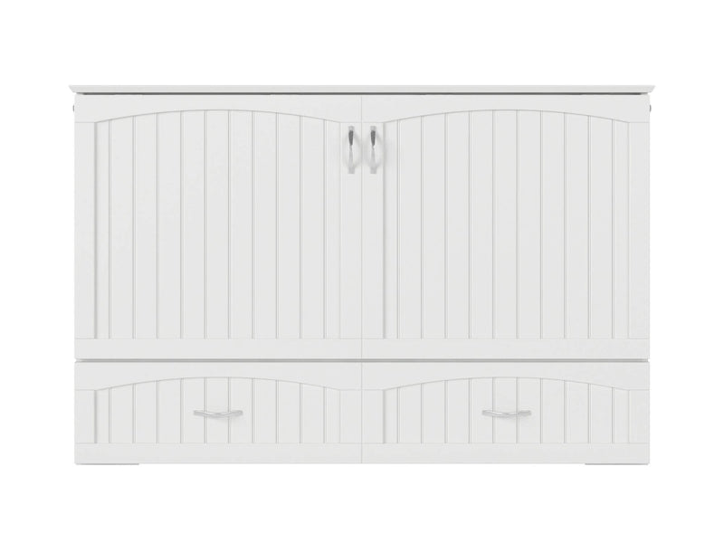 AFI Furnishings Murphy Cabinet Bed Southampton Murphy Cabinet Bed Chest with 6" Gel Memory Foam Mattress, Storage Drawer and Built-in Charger - Available in 3 Colours and 3 Sizes