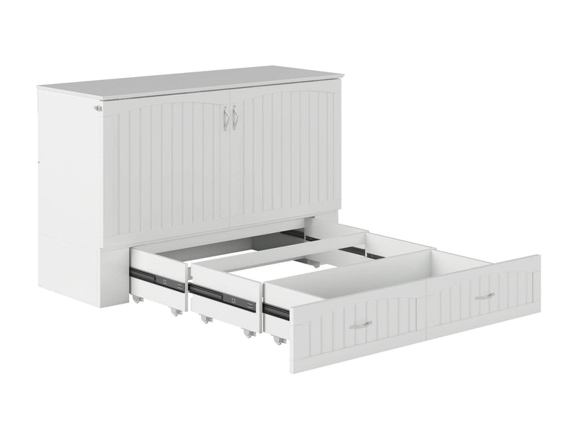 AFI Furnishings Murphy Cabinet Bed Southampton Murphy Cabinet Bed Chest with 6" Gel Memory Foam Mattress, Storage Drawer and Built-in Charger - Available in 3 Colours and 3 Sizes