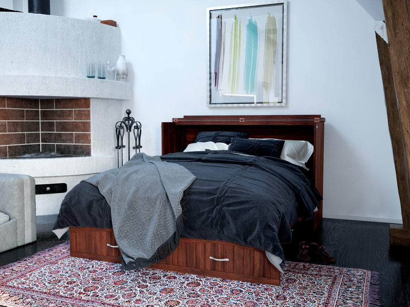 AFI Furnishings Murphy Cabinet Bed Southampton Murphy Cabinet Bed Chest with 6" Gel Memory Foam Mattress, Storage Drawer and Built-in Charger - Available in 3 Colours and 3 Sizes