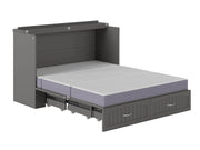 AFI Furnishings Murphy Cabinet Bed Southampton Murphy Cabinet Bed Chest with 6" Gel Memory Foam Mattress, Storage Drawer and Built-in Charger - Available in 3 Colours and 3 Sizes