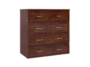 AFI Furnishings Murphy Cabinet Bed Walnut / Twin XL Northfield Murphy Cabinet Bed Chest with 6" Gel Memory Foam Mattress, Storage Drawer and Built-in Charger - Available in 6 Colours and 3 Sizes