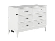 AFI Furnishings Murphy Cabinet Bed White / Full Santa Fe Murphy Bed Chest with 6" Gel Memory Foam Mattress and Built-in Charger - Available in 4 Colours and 3 Sizes