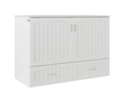 AFI Furnishings Murphy Cabinet Bed White / Full Southampton Murphy Cabinet Bed Chest with 6" Gel Memory Foam Mattress, Storage Drawer and Built-in Charger - Available in 3 Colours and 3 Sizes