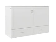 AFI Furnishings Murphy Cabinet Bed White / Queen Hamilton Murphy Cabinet Bed Chest with 6" Gel Memory Foam Mattress, Storage Drawer and Built-in Charger - Available in 4 Colours and 3 Sizes