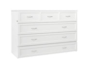 AFI Furnishings Murphy Cabinet Bed White / Queen Northfield Murphy Cabinet Bed Chest with 6" Gel Memory Foam Mattress, Storage Drawer and Built-in Charger - Available in 6 Colours and 3 Sizes
