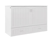 AFI Furnishings Murphy Cabinet Bed White / Queen Southampton Murphy Cabinet Bed Chest with 6" Gel Memory Foam Mattress, Storage Drawer and Built-in Charger - Available in 3 Colours and 3 Sizes