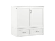 AFI Furnishings Murphy Cabinet Bed White / Twin XL Hamilton Murphy Cabinet Bed Chest with 6" Gel Memory Foam Mattress, Storage Drawer and Built-in Charger - Available in 4 Colours and 3 Sizes