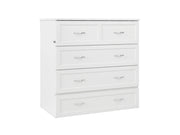 AFI Furnishings Murphy Cabinet Bed White / Twin XL Northfield Murphy Cabinet Bed Chest with 6" Gel Memory Foam Mattress, Storage Drawer and Built-in Charger - Available in 6 Colours and 3 Sizes