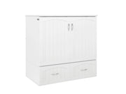 AFI Furnishings Murphy Cabinet Bed White / Twin XL Southampton Murphy Cabinet Bed Chest with 6" Gel Memory Foam Mattress, Storage Drawer and Built-in Charger - Available in 3 Colours and 3 Sizes