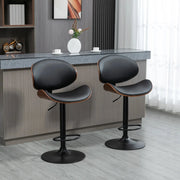 Aosom Bar Stool Adjustable Bar Stools with Faux Leather (Set of 2) - Available in 2 Colours