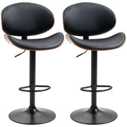 Aosom Bar Stool Adjustable Bar Stools with Faux Leather (Set of 2) - Available in 2 Colours
