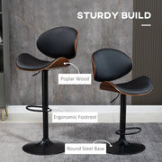 Aosom Bar Stool Adjustable Bar Stools with Faux Leather (Set of 2) - Available in 2 Colours