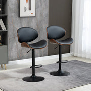 Aosom Bar Stool Adjustable Bar Stools with Faux Leather (Set of 2) - Available in 2 Colours