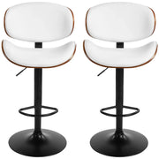 Aosom Bar Stool Adjustable Bar Stools with Faux Leather (Set of 2) - Available in 2 Colours