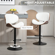 Aosom Bar Stool Adjustable Bar Stools with Faux Leather (Set of 2) - Available in 2 Colours