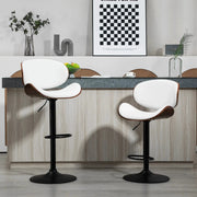 Aosom Bar Stool Adjustable Bar Stools with Faux Leather (Set of 2) - Available in 2 Colours