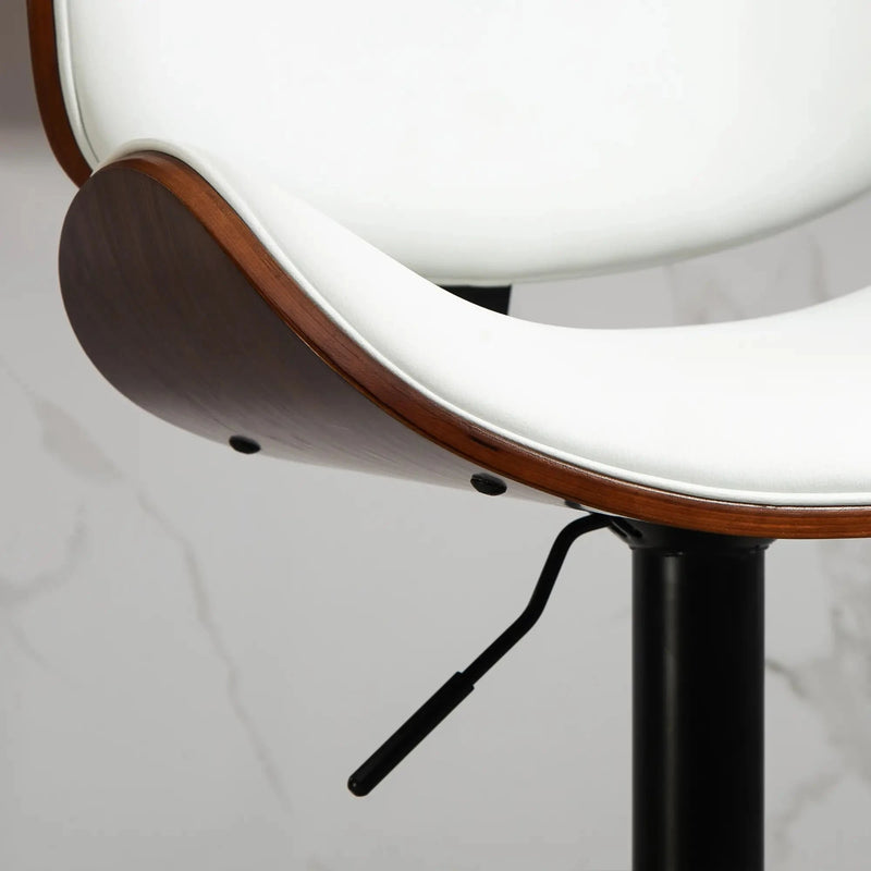 Aosom Bar Stool Adjustable Bar Stools with Faux Leather (Set of 2) - Available in 2 Colours