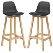 Aosom Bar Stool Black Faux Leather Upholstered Bar Stools (Set of 2) - Available in 2 Colours