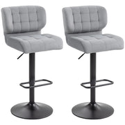 Aosom Bar Stool Darker Grey Swivel Faux Leather Adjustable Bar Stools (Set of 2) - Available in 6 Colours