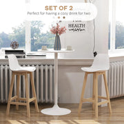 Aosom Bar Stool Faux Leather Upholstered Bar Stools (Set of 2) - Available in 2 Colours