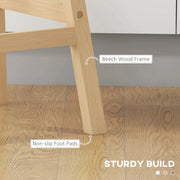 Aosom Bar Stool Faux Leather Upholstered Bar Stools (Set of 2) - Available in 2 Colours